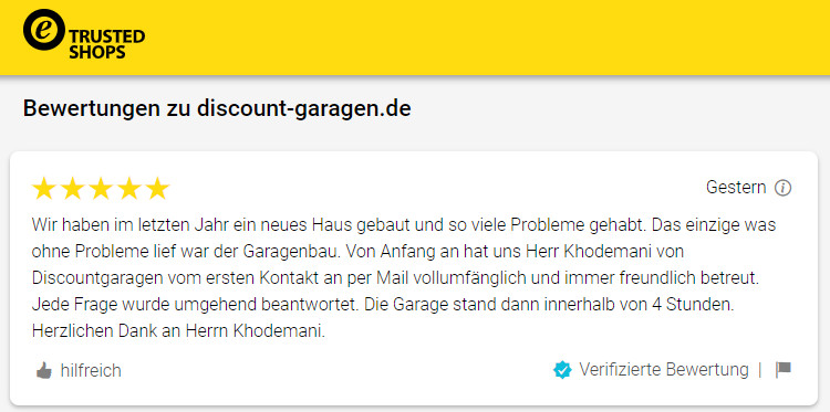 trusted shops erfahrungen discount-garagen