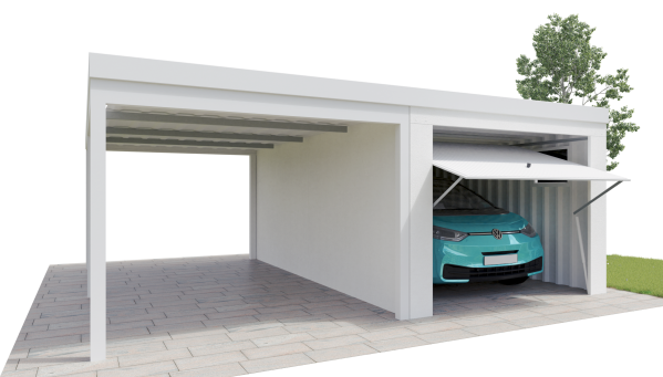 Fertiggarage mit angeschlossenem Carport