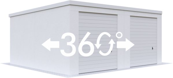 360 Grad Ansicht der Caravan Doppelgarage