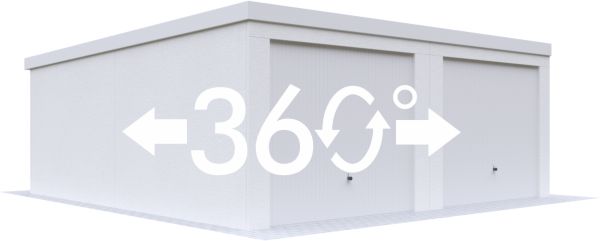360 Grad Ansicht der Superior Doppelgarage
